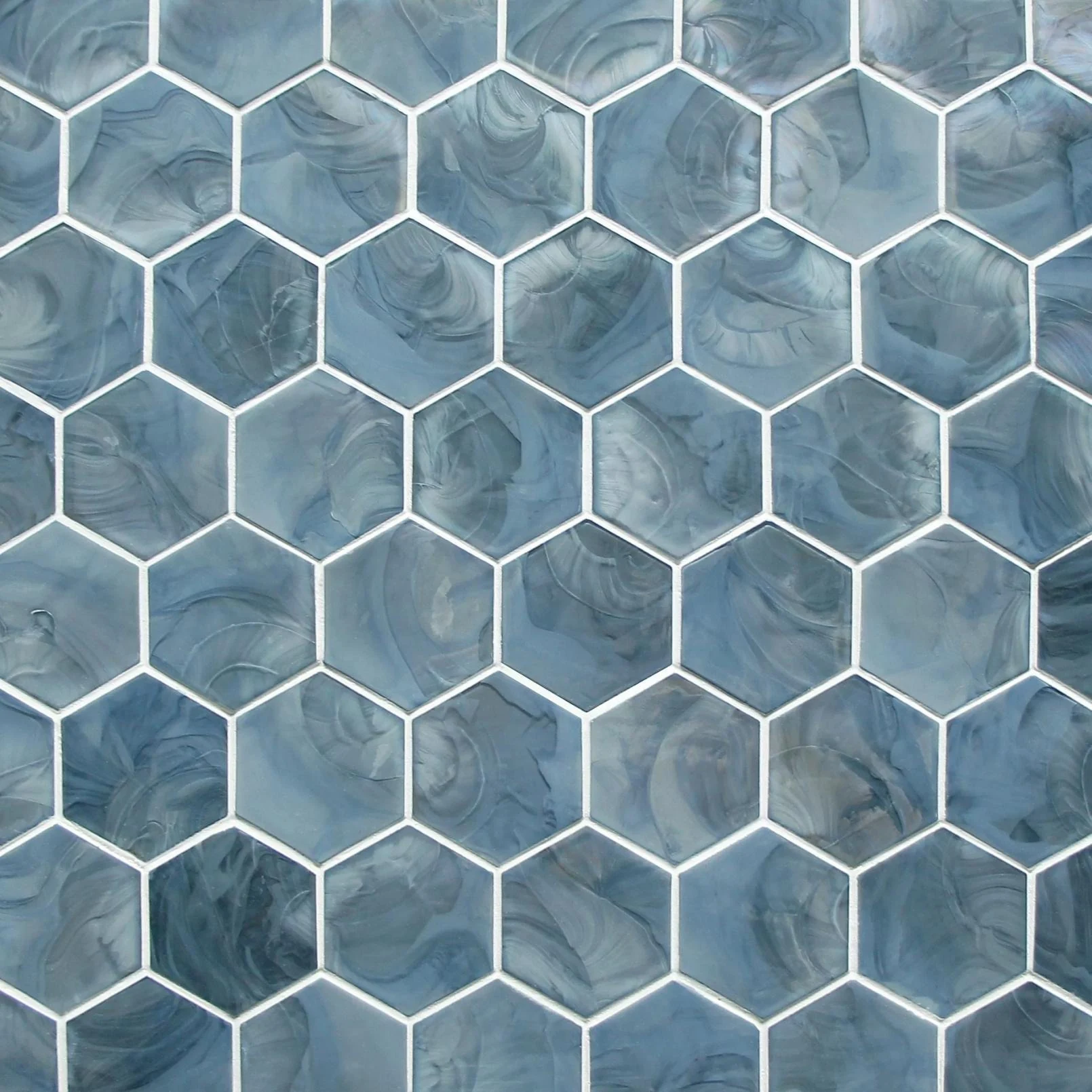 Tidal Hex molten glass mosaic