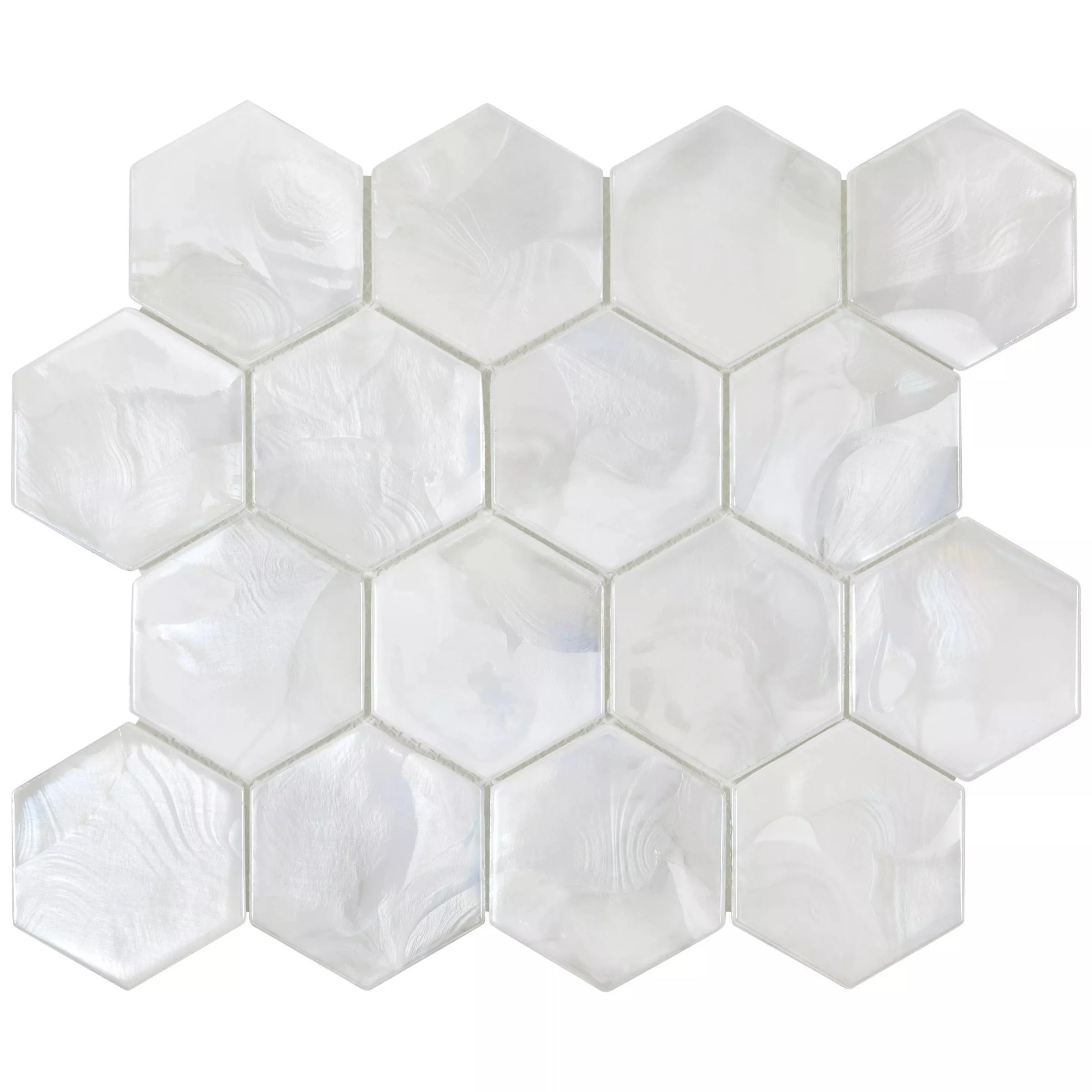 Arctic Hex molten glass mosaic